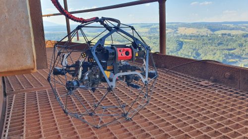 An inspection drone used for confined spaces