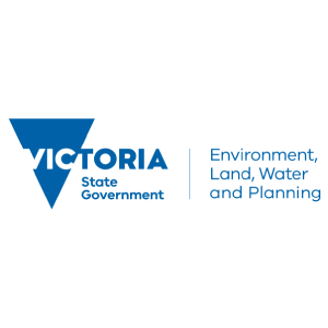 Victoria State Government Environment, Land, Water and Planning logo.