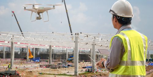 Drone mapping construction site in Australia capturing aerial project progress data