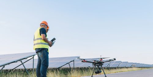 CASA-certified drone surveying an Australian construction and infrastructure project site