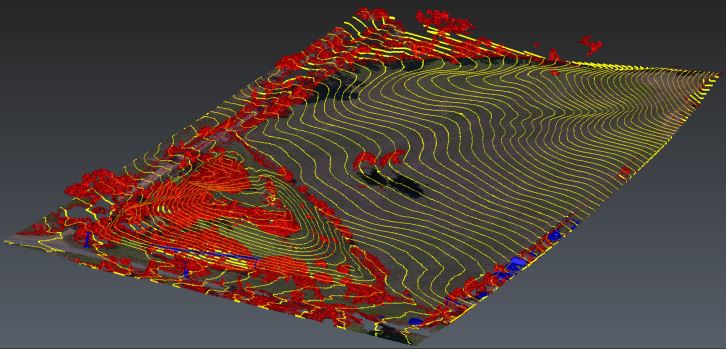 Elevation contours.