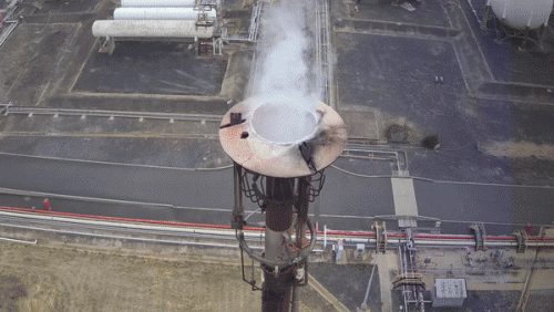 A GIF of a flare tip inspection