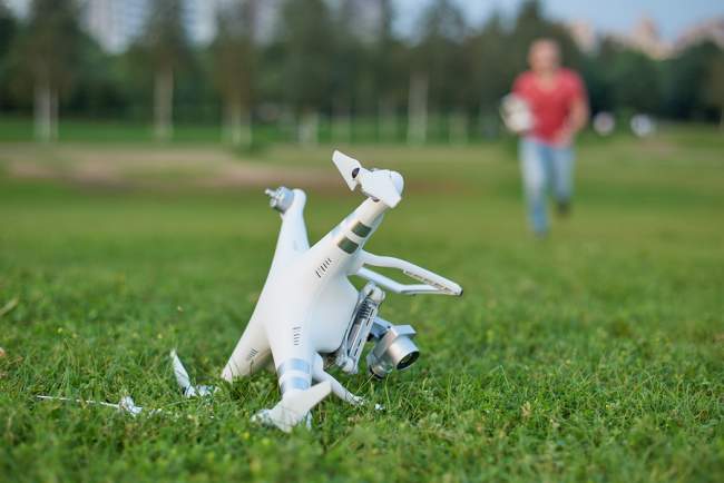 Hobby drone crash.