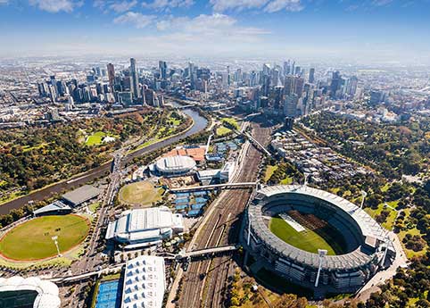 Aerial photography and videography over Melbourne.