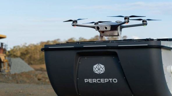 Percepto drone taking off.